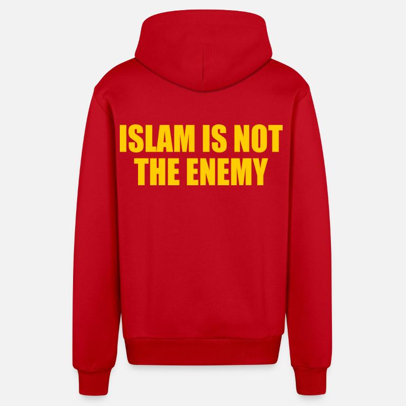 Islam is not the enemy - Veste à capuche bio décontractée fabriquée en UE - rouge