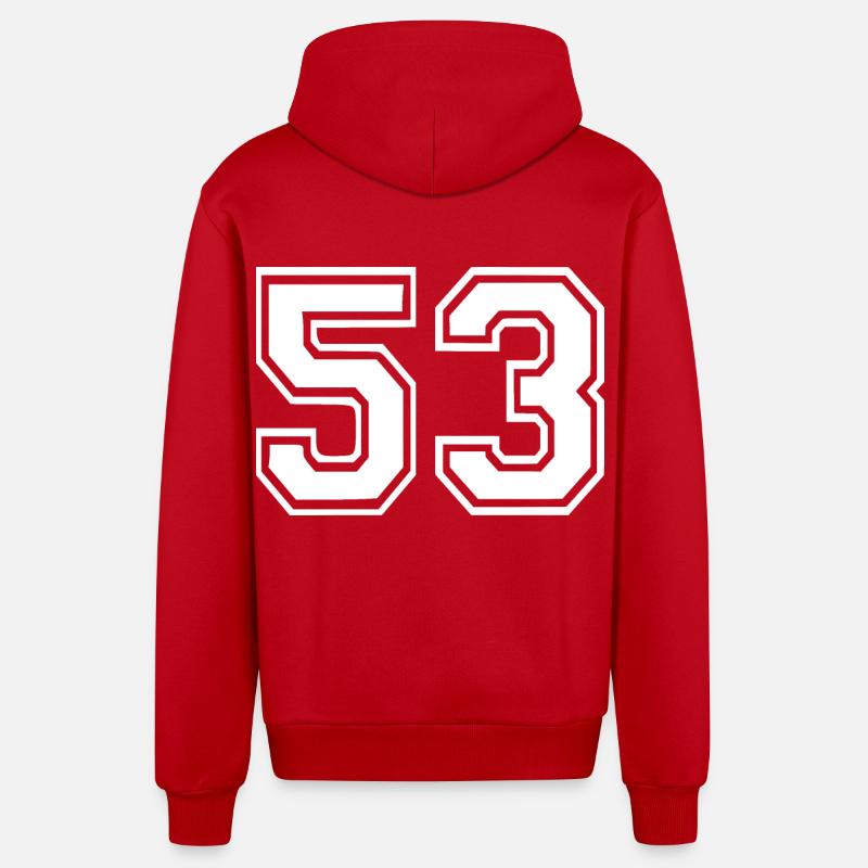 53 - Veste à capuche bio décontractée fabriquée en UE - rouge