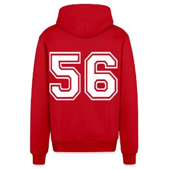 56 - Organic Relaxed Kapuzenjacke Made in EU - Rot - Hinten
