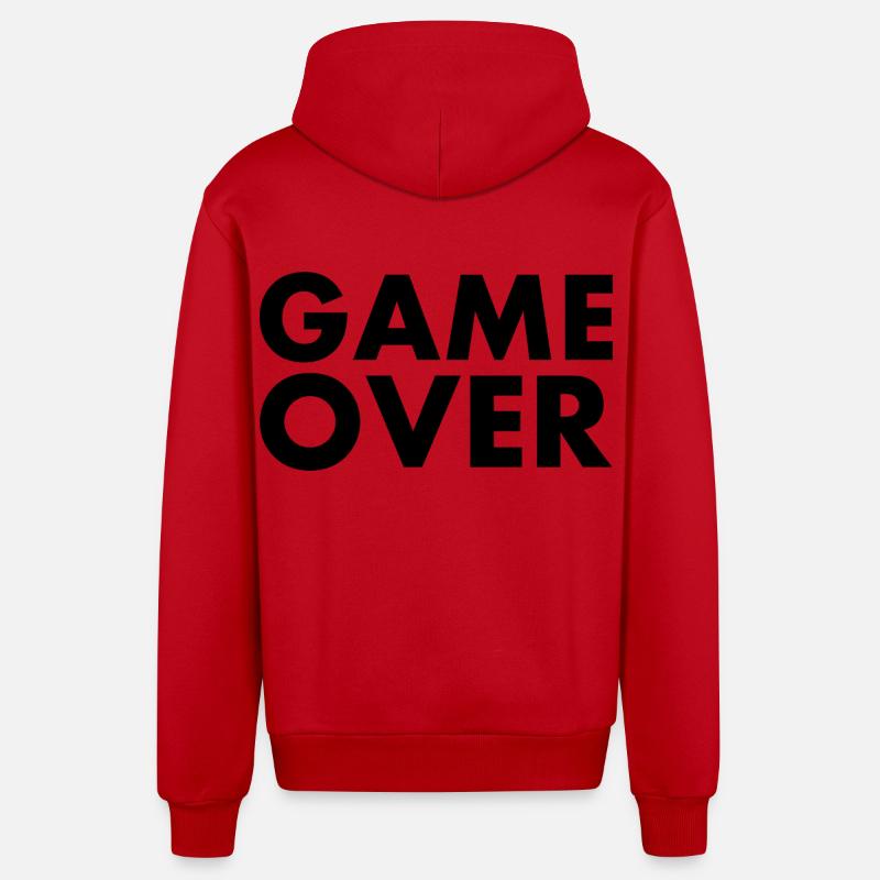 Game over - Veste à capuche bio décontractée fabriquée en UE - rouge