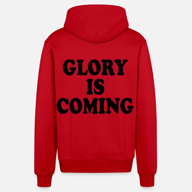 Glory is coming - Organic Relaxed Kapuzenjacke Made in EU - Rot