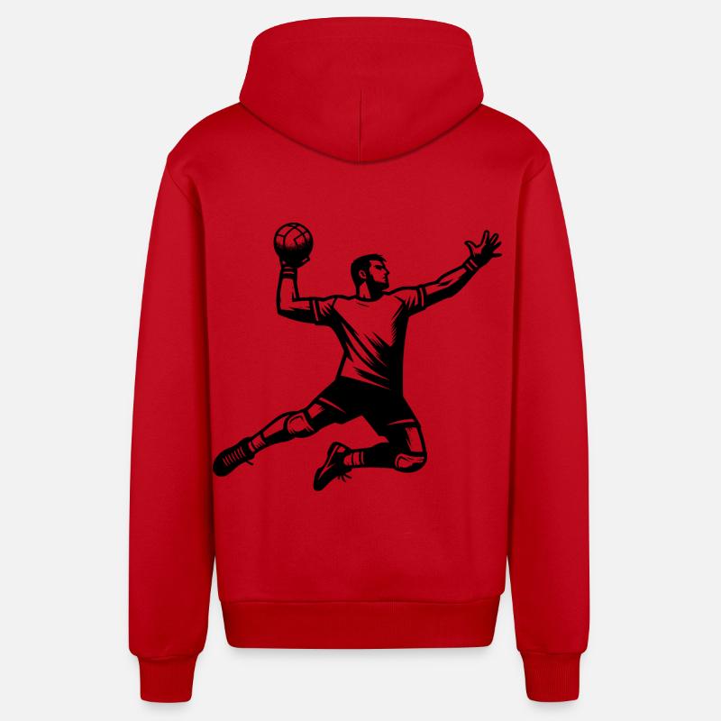 Handball Joueurs de handball - Veste à capuche bio décontractée fabriquée en UE - rouge