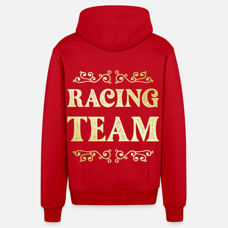 Équipe de course - Veste à capuche bio décontractée fabriquée en UE - rouge