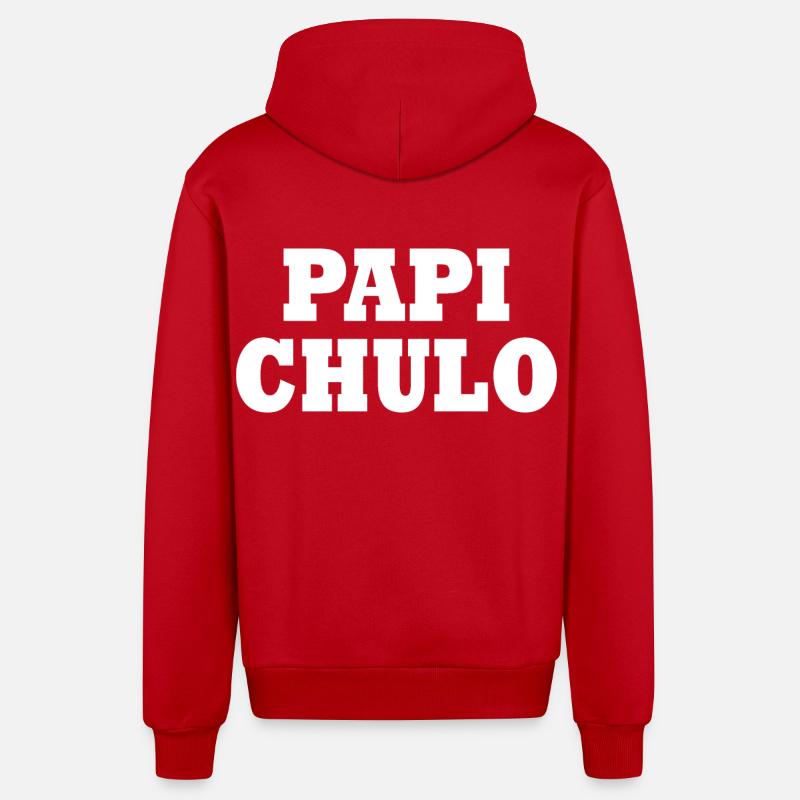 Papi chulo - Veste à capuche bio décontractée fabriquée en UE - rouge