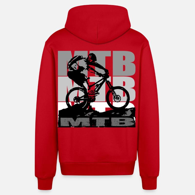 Vélo VTT - Veste à capuche bio décontractée fabriquée en UE - rouge
