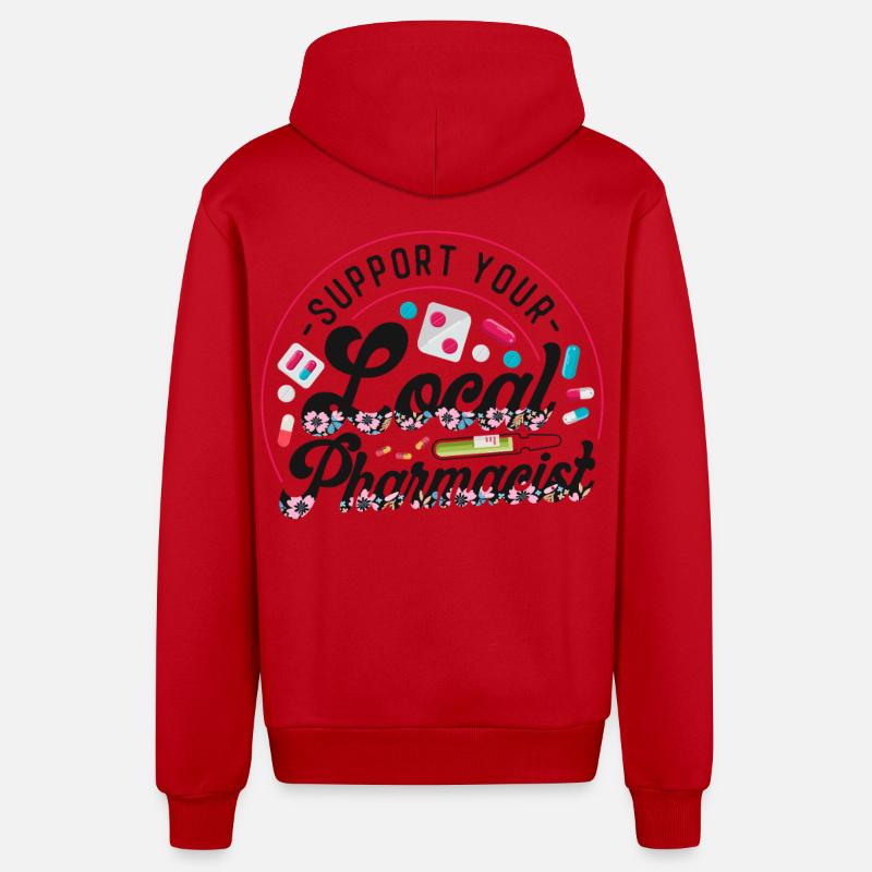Pharmacy Tech Technician - Organic Relaxed Kapuzenjacke Made in EU - Rot