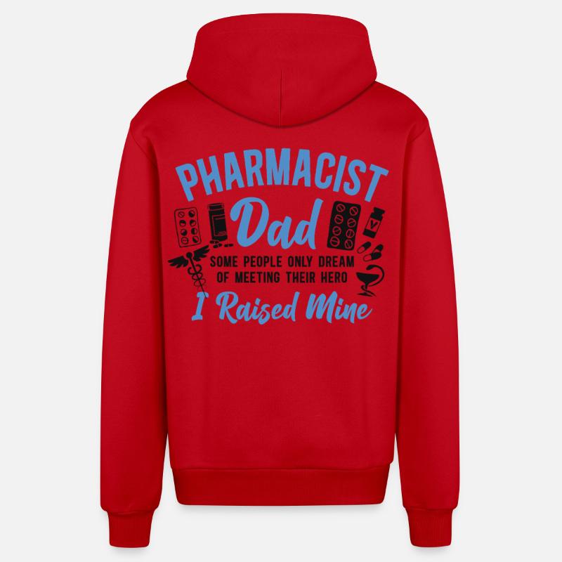 Technicien en pharmacie - Veste à capuche bio décontractée fabriquée en UE - rouge