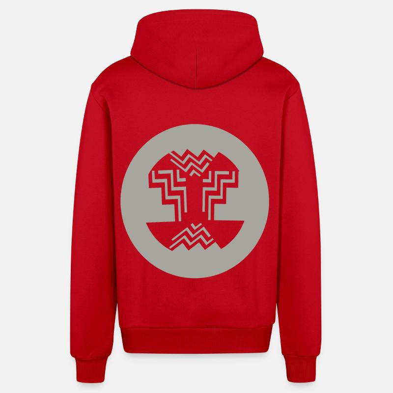 Conception circulaire-intérieure - Veste à capuche bio décontractée fabriquée en UE - rouge