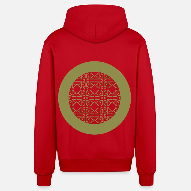 Décor circulaire - Veste à capuche bio décontractée fabriquée en UE - rouge