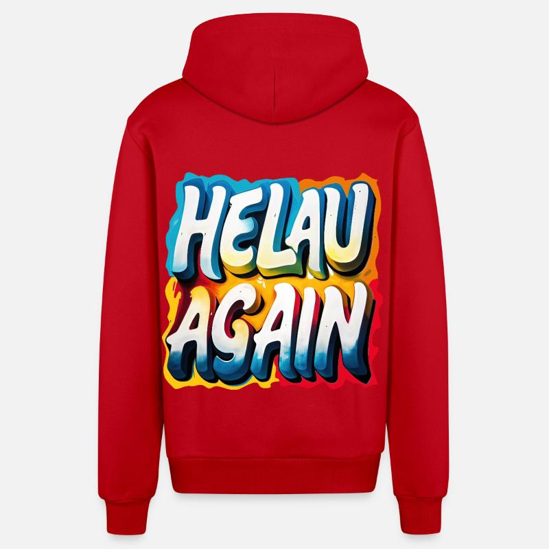 Helau Again Carnaval Carnaval - Veste à capuche bio décontractée fabriquée en UE - rouge