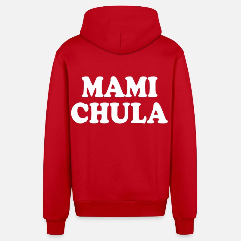 Mami chula - Veste à capuche bio décontractée fabriquée en UE - rouge