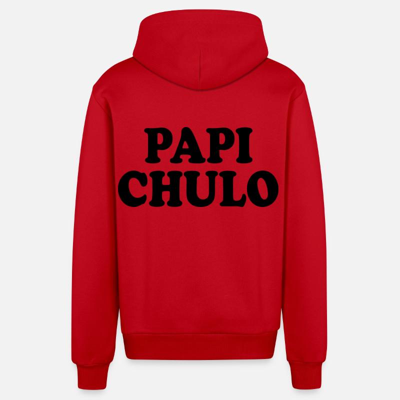 Papi chulo - Veste à capuche bio décontractée fabriquée en UE - rouge