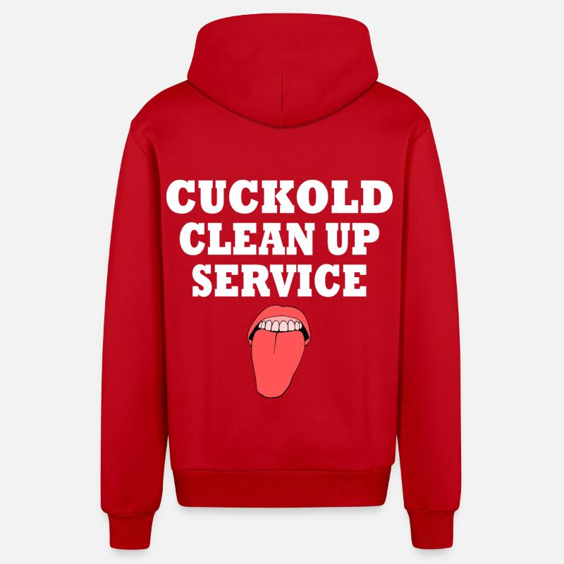Cuckold clean up service - Veste à capuche bio décontractée fabriquée en UE - rouge