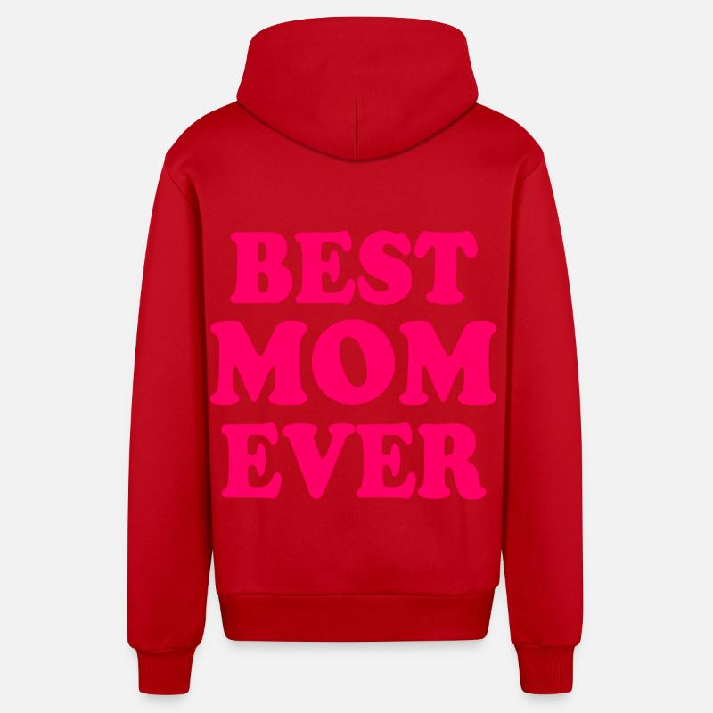Best mom ever - Veste à capuche bio décontractée fabriquée en UE - rouge