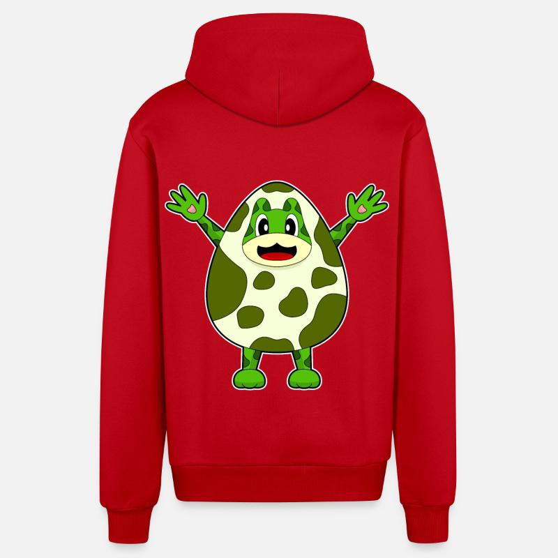 Oeuf de grenouille - Veste à capuche bio décontractée fabriquée en UE - rouge