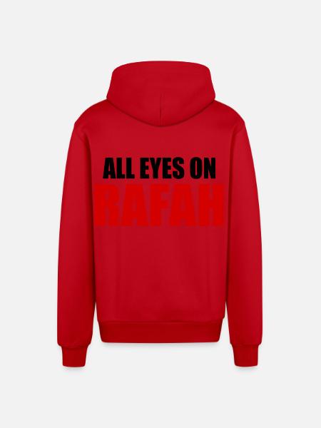 all eyes on rafah - Veste à capuche bio décontractée fabriquée en UE - rouge