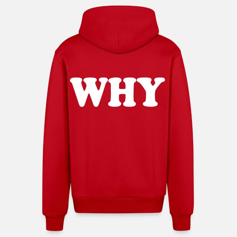 Why - Veste à capuche bio décontractée fabriquée en UE - rouge