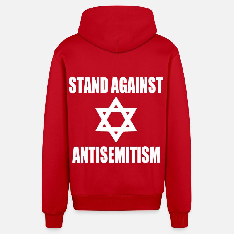 stand against antisemitism - Veste à capuche bio décontractée fabriquée en UE - rouge