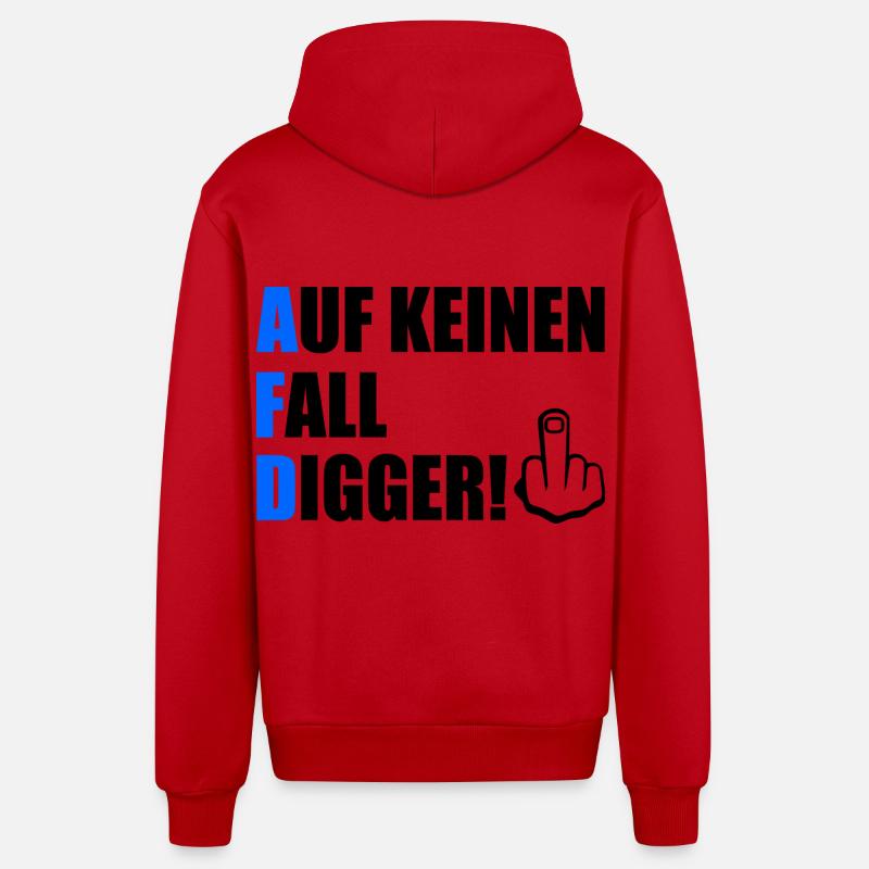 auf keinen fall digga - Organic Relaxed Kapuzenjacke Made in EU - Rot