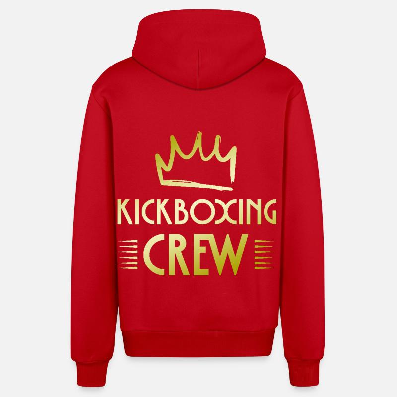 Équipe de kickboxing - Veste à capuche bio décontractée fabriquée en UE - rouge