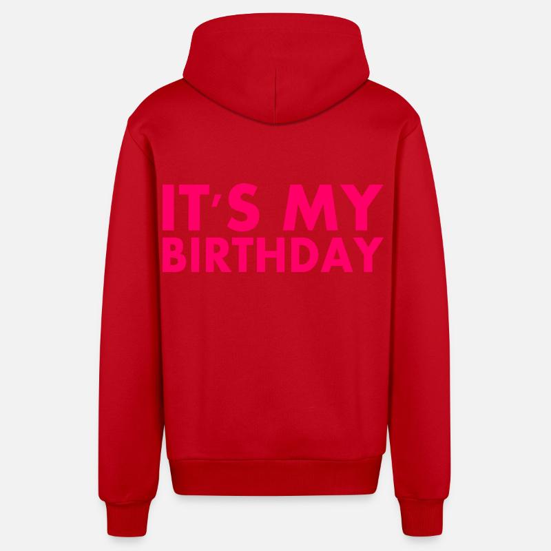 C’est mon anniversaire - Veste à capuche bio décontractée fabriquée en UE - rouge