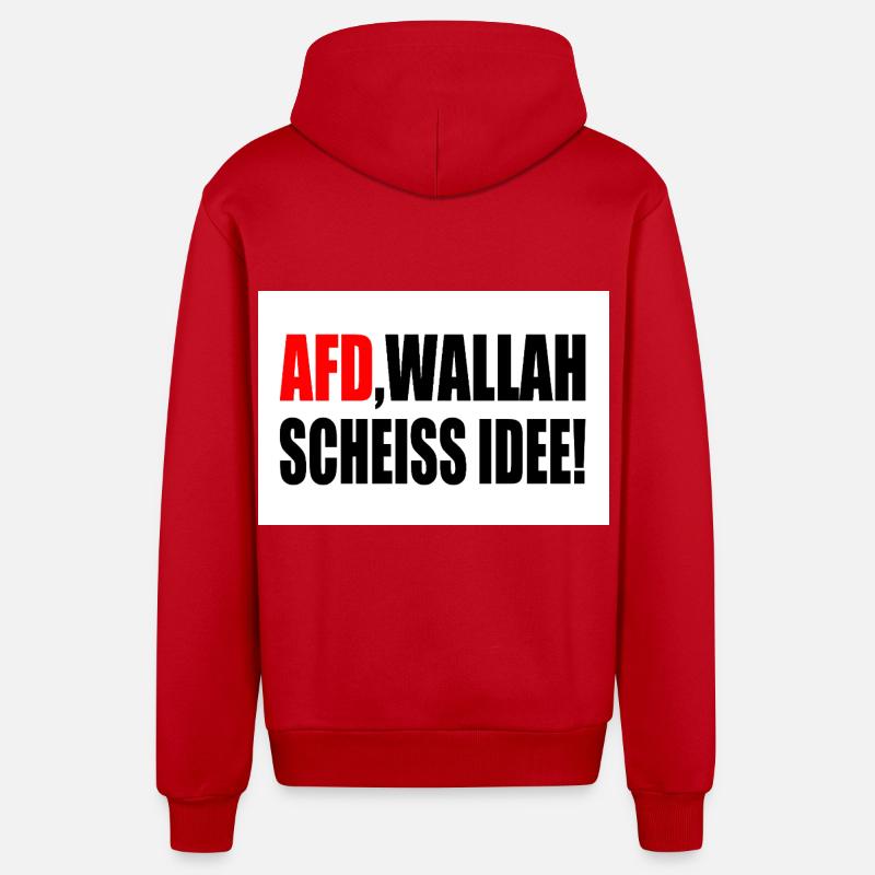Afd wallah scheiss idee - Organic Relaxed Kapuzenjacke Made in EU - Rot