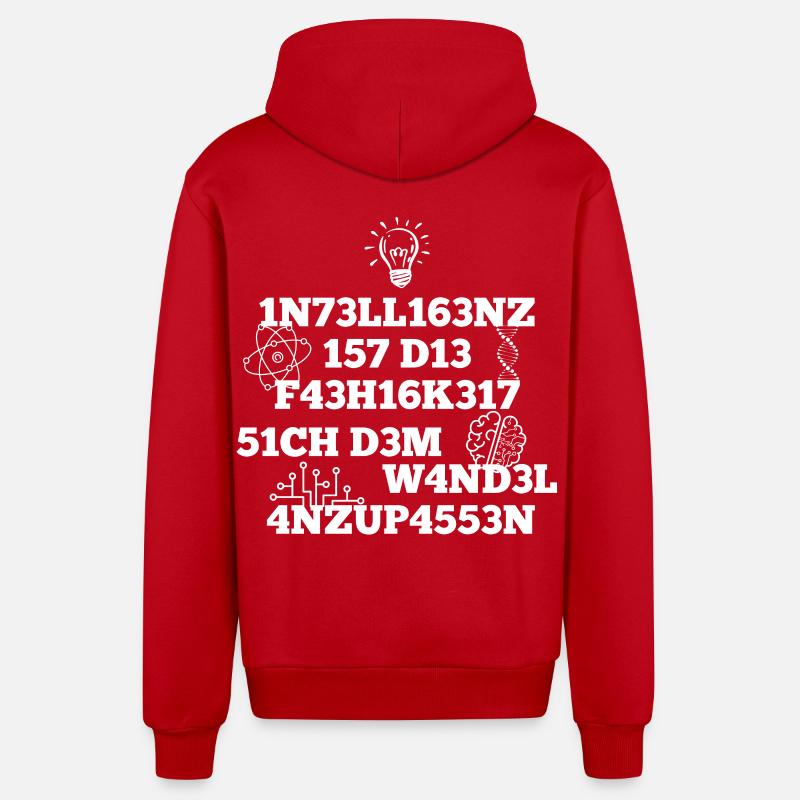 Intelligenz - Organic Relaxed Kapuzenjacke Made in EU - Rot