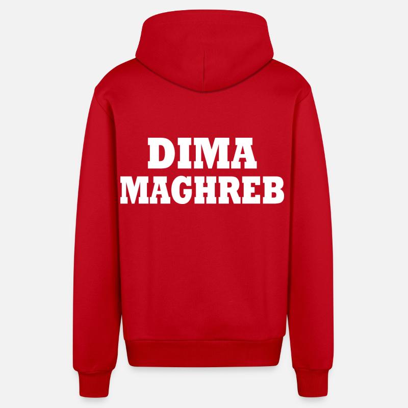 Dima maghreb - Veste à capuche bio décontractée fabriquée en UE - rouge