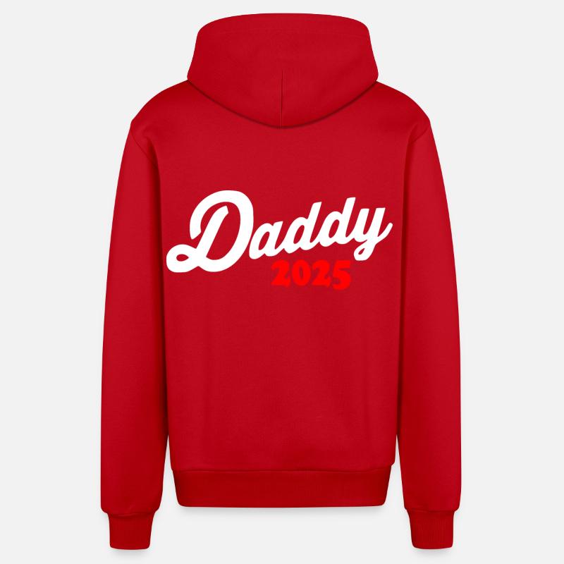 Daddy 2025 - dad 2025 - Veste à capuche bio décontractée fabriquée en UE - rouge