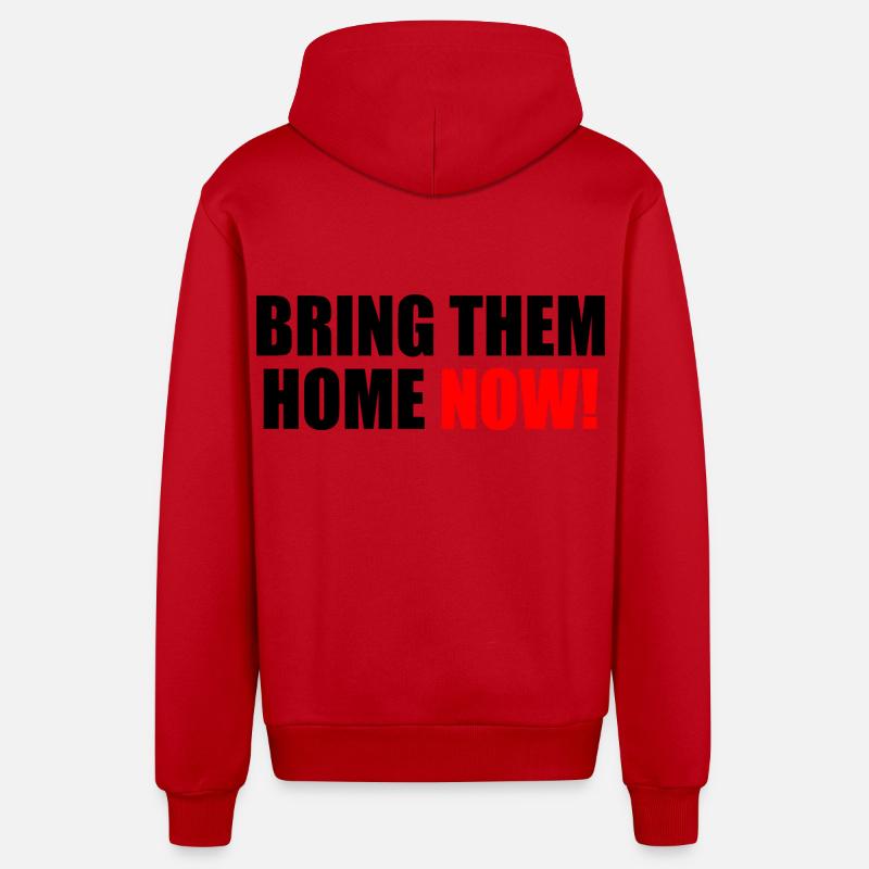 Bring them home now - Veste à capuche bio décontractée fabriquée en UE - rouge