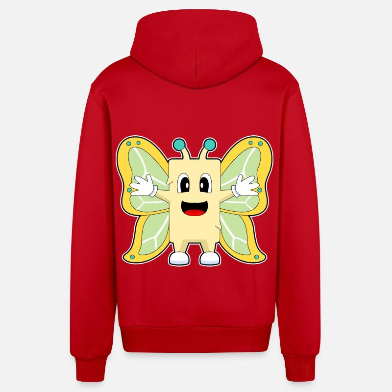 Beurre de papillon - Veste à capuche bio décontractée fabriquée en UE - rouge