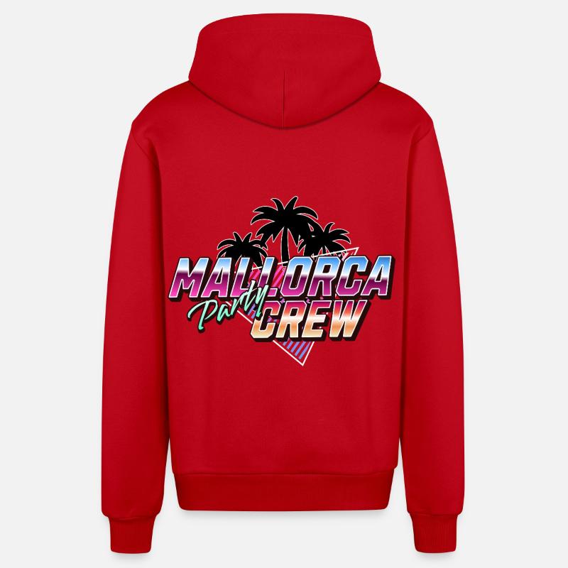 Mallorca Party Crew - Veste à capuche bio décontractée fabriquée en UE - rouge