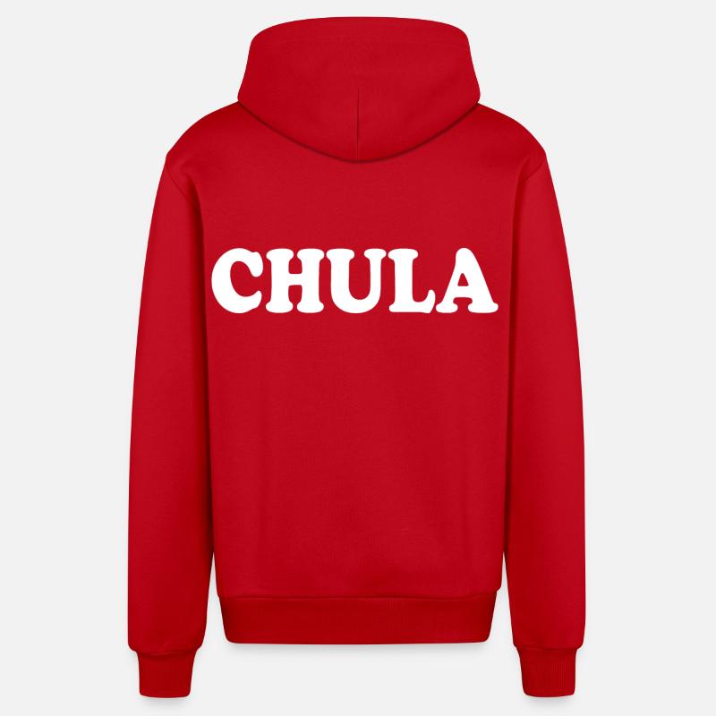 Chula - Veste à capuche bio décontractée fabriquée en UE - rouge