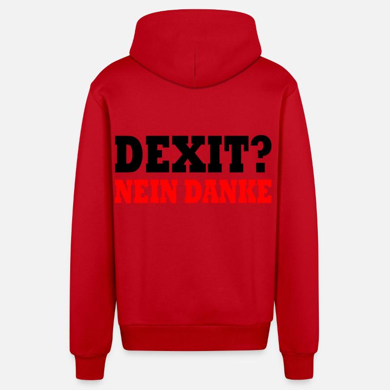 Dexit nein danke - Organic Relaxed Kapuzenjacke Made in EU - Rot