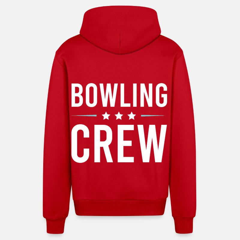 Équipe de bowling - Veste à capuche bio décontractée fabriquée en UE - rouge