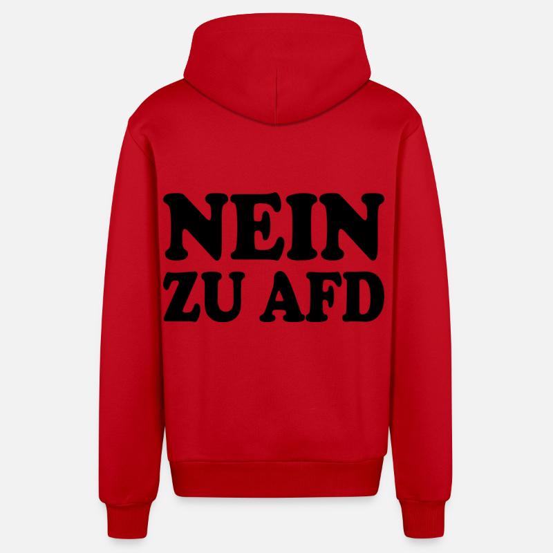 Non à afd - Veste à capuche bio décontractée fabriquée en UE - rouge