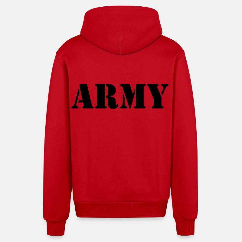 Army - Veste à capuche bio décontractée fabriquée en UE - rouge