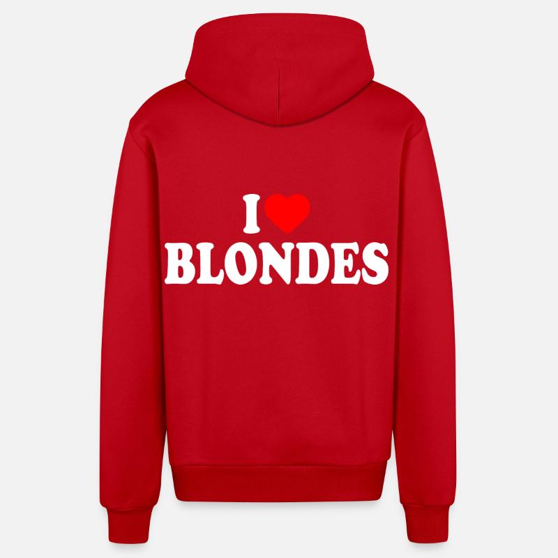 I love blondes - Veste à capuche bio décontractée fabriquée en UE - rouge