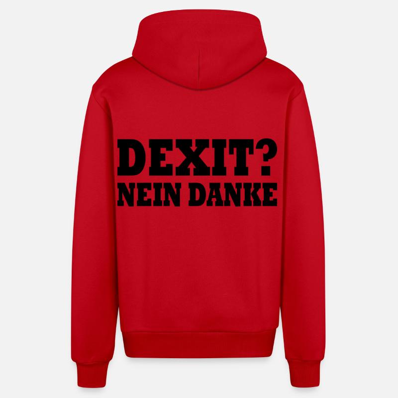 Dexit non merci - Veste à capuche bio décontractée fabriquée en UE - rouge