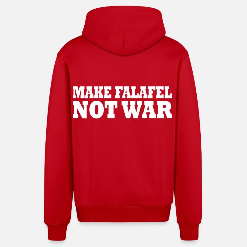 Make falafel not war - Veste à capuche bio décontractée fabriquée en UE - rouge
