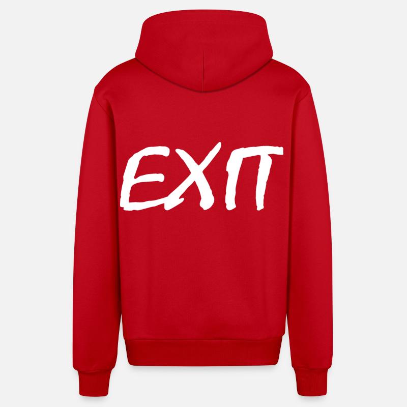 Exit - Organic Relaxed Kapuzenjacke Made in EU - Rot