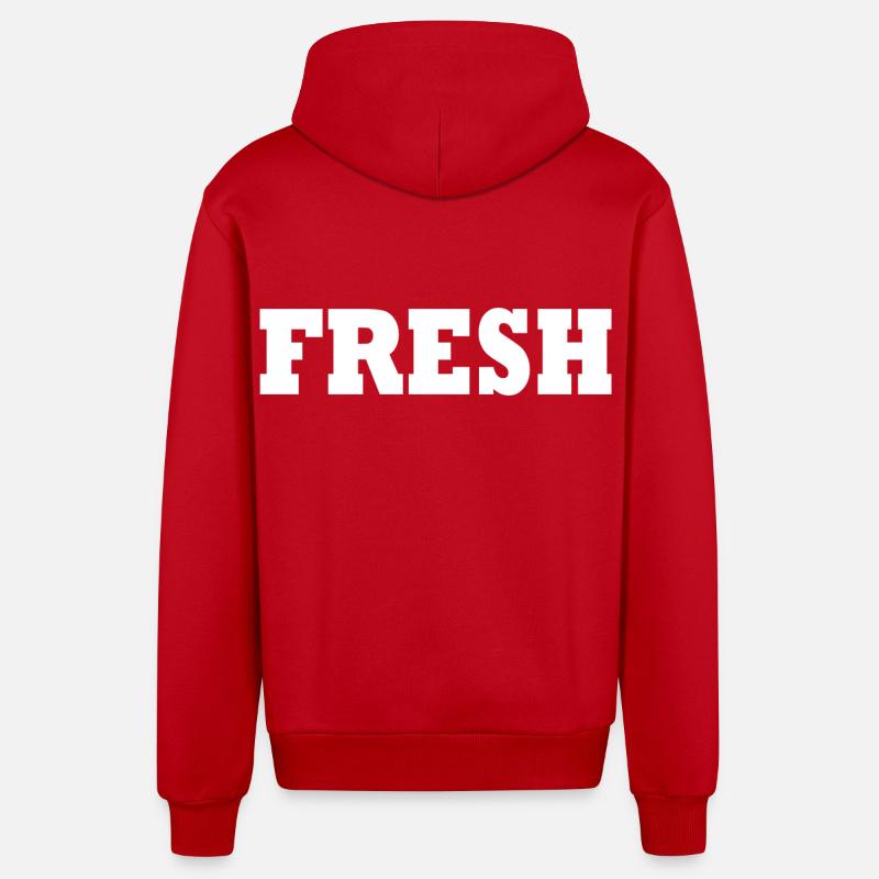 Fresh - Veste à capuche bio décontractée fabriquée en UE - rouge