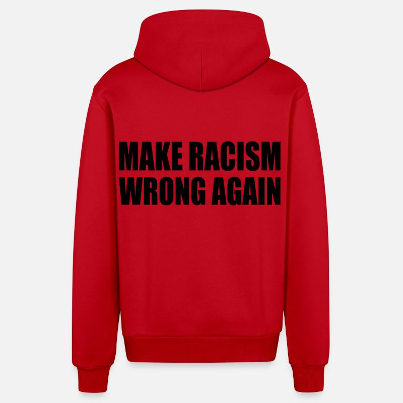 make racism wrong again - Organic Relaxed Kapuzenjacke Made in EU - Rot