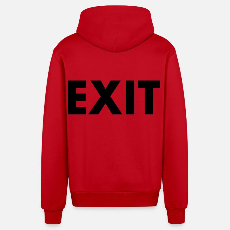 Exit - Organic Relaxed Kapuzenjacke Made in EU - Rot