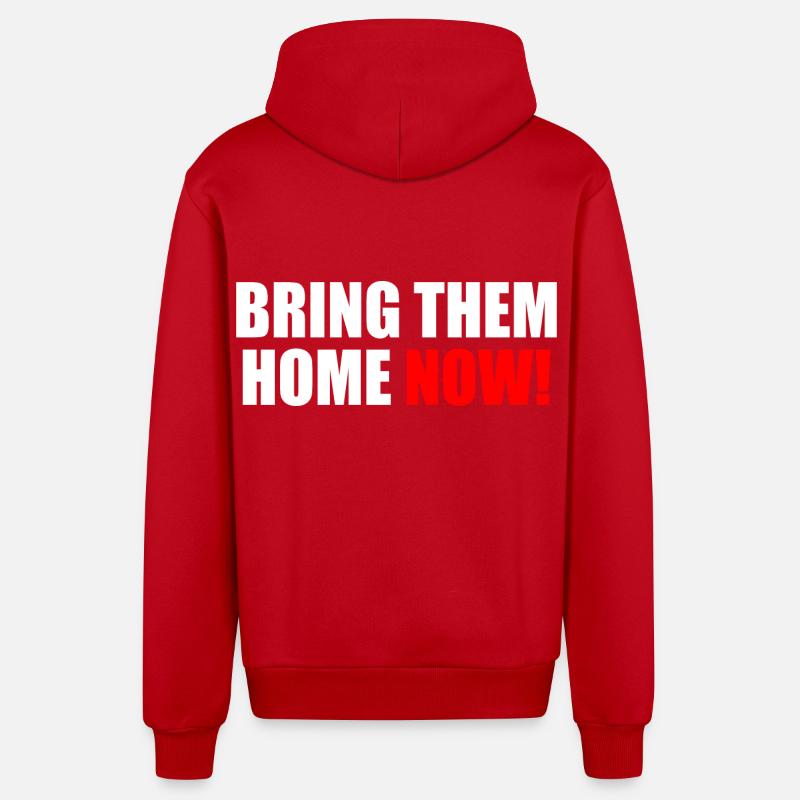 Bring them home now - Veste à capuche bio décontractée fabriquée en UE - rouge