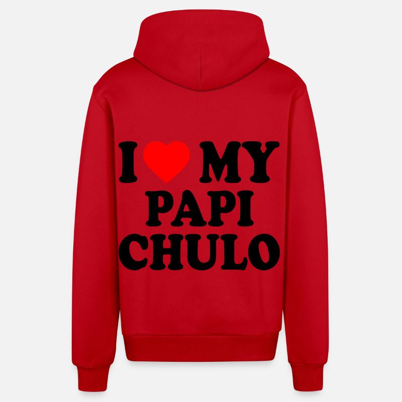 I love my papi chulo - Veste à capuche bio décontractée fabriquée en UE - rouge