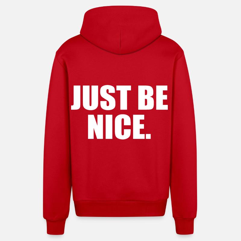 Just be nice - Organic Relaxed Kapuzenjacke Made in EU - Rot