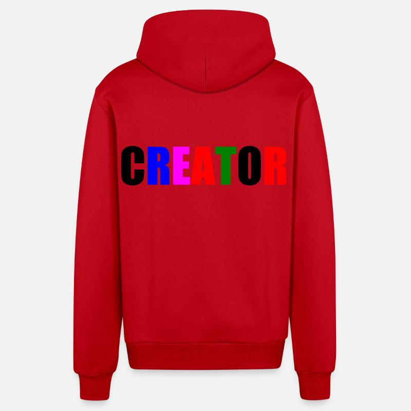 Creator - Veste à capuche bio décontractée fabriquée en UE - rouge