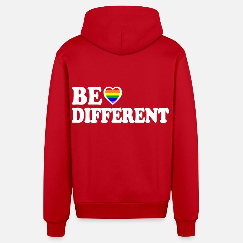 Be different - Organic Relaxed Kapuzenjacke Made in EU - Rot