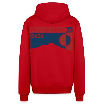 Pico De Orizaba Citlaltépetl Besteigung Mexico - Organic Relaxed Kapuzenjacke Made in EU - Rot - Hinten